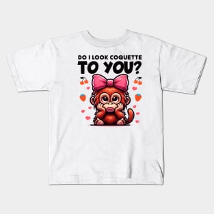 Do I Look Coquette? 💝 Bored Orangutan Kids T-Shirt